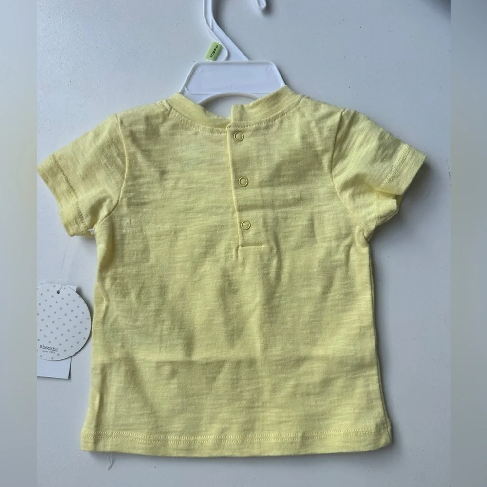 NWT Absorba Baby Boy Two Piece Yellow Blue Whale T-Shirt Striped Pant Set 3-6M